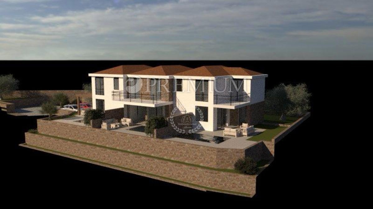 Njivice, novogradnja, vrstna hiša z bazenom!