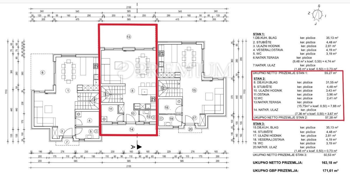 Njivice, novogradnja, vrstna hiša z bazenom!