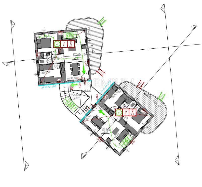 Vrbnik, okolica, zemljišče za gradnjo z glavnim projektom!