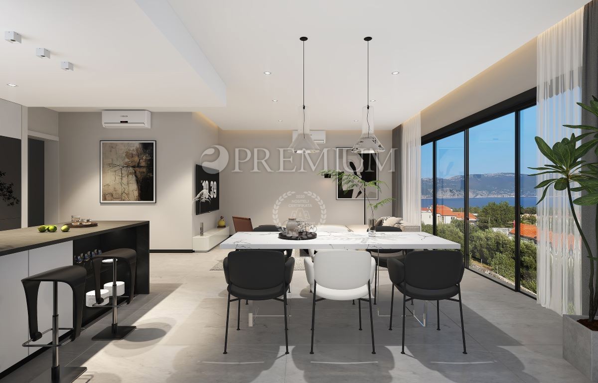 Moderna novogradnja s panoramskim pogledom na morje, blizu Krka!