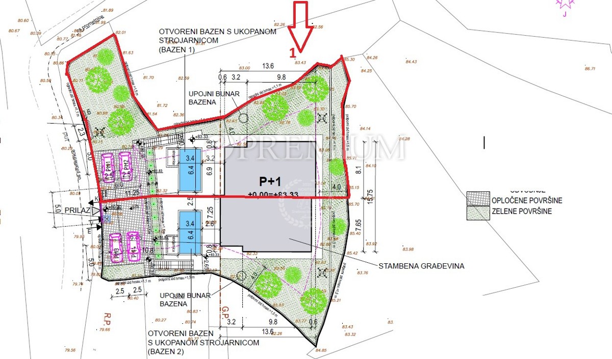 Malinska, nova hiša, 152m², z bazenom in pogledom na morje  