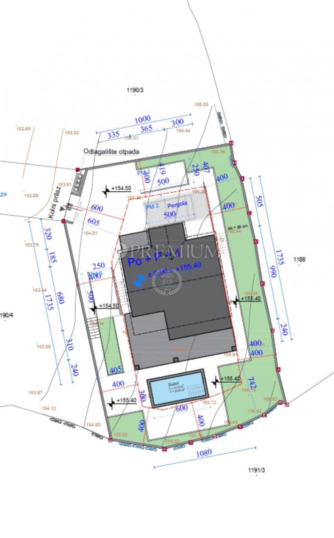 Okolica Krka, zemljišče s projektom za vilo z bazenom!
