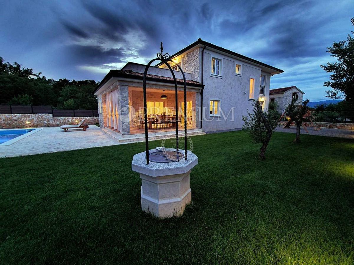 Dobrinj, environs - nouvelle maison individuelle en pierre avec piscine !