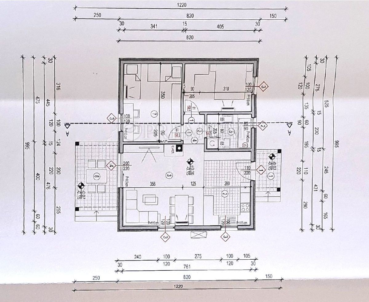 Dobrinj, Kras, Prizemnica 75 m² na parceli površine 1080 m²