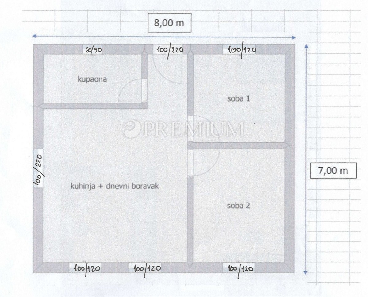 Dobrinj, Kras, Prizemnica 75 m² na parceli površine 1080 m²
