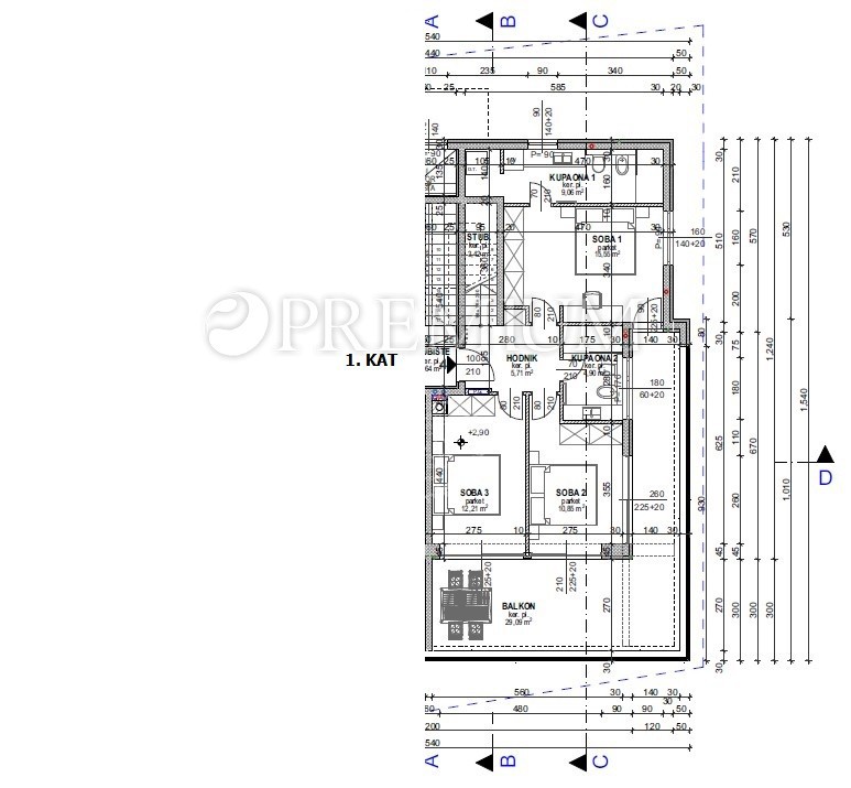 Krk, novogradnja, apartma s strešno teraso!