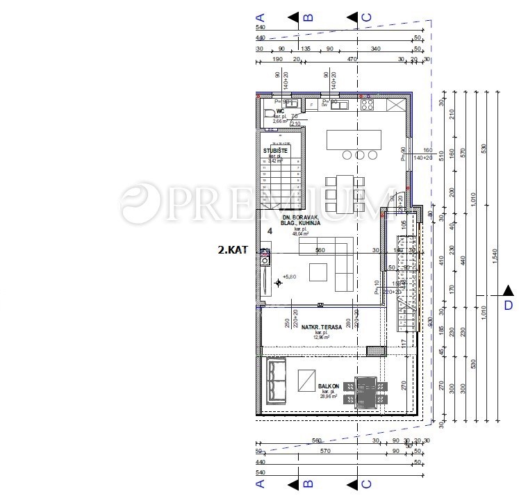 Krk, novogradnja, apartma s strešno teraso!