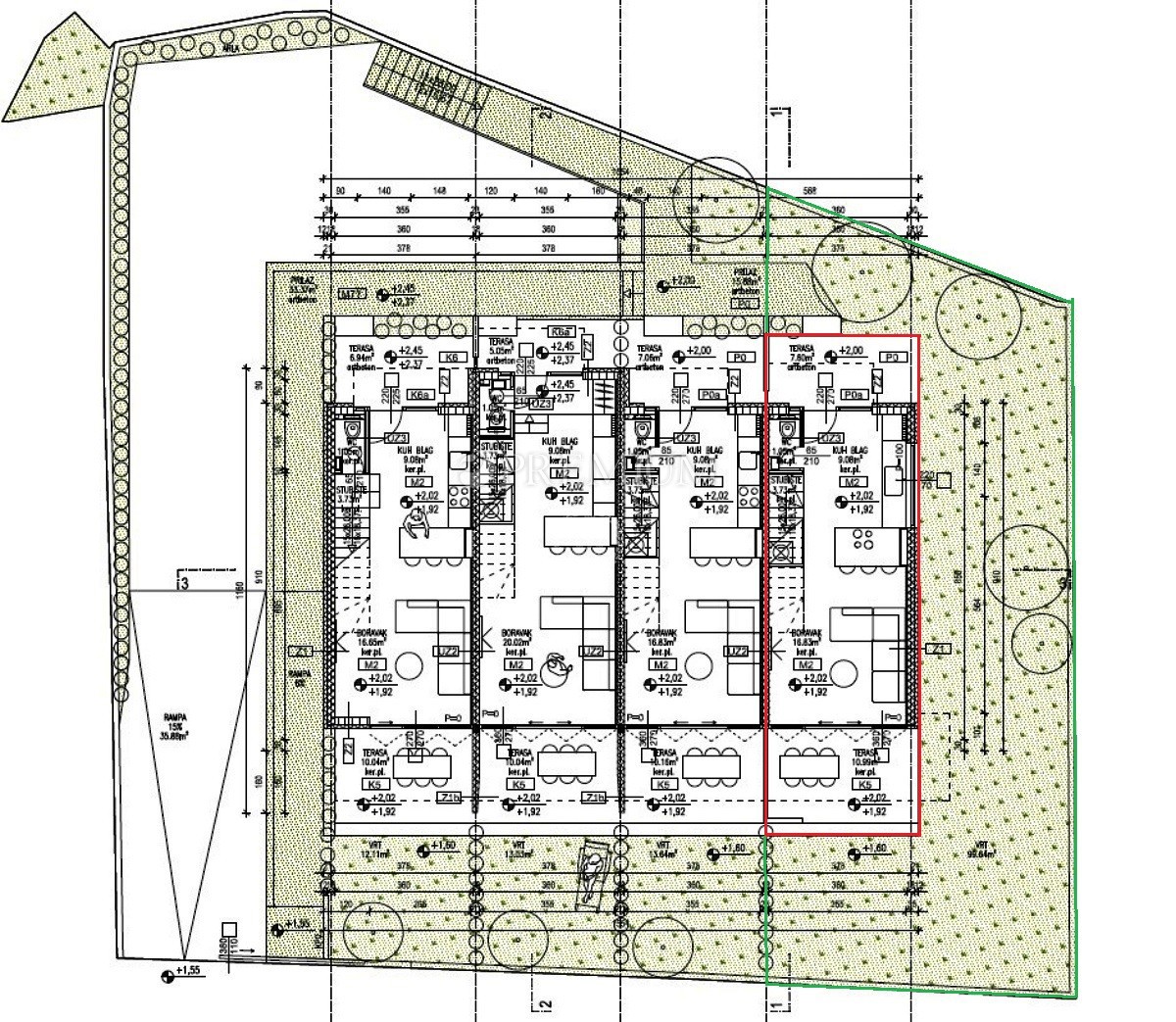 Krk, prodaja, luksuzni trietažni apartma z vrtom!