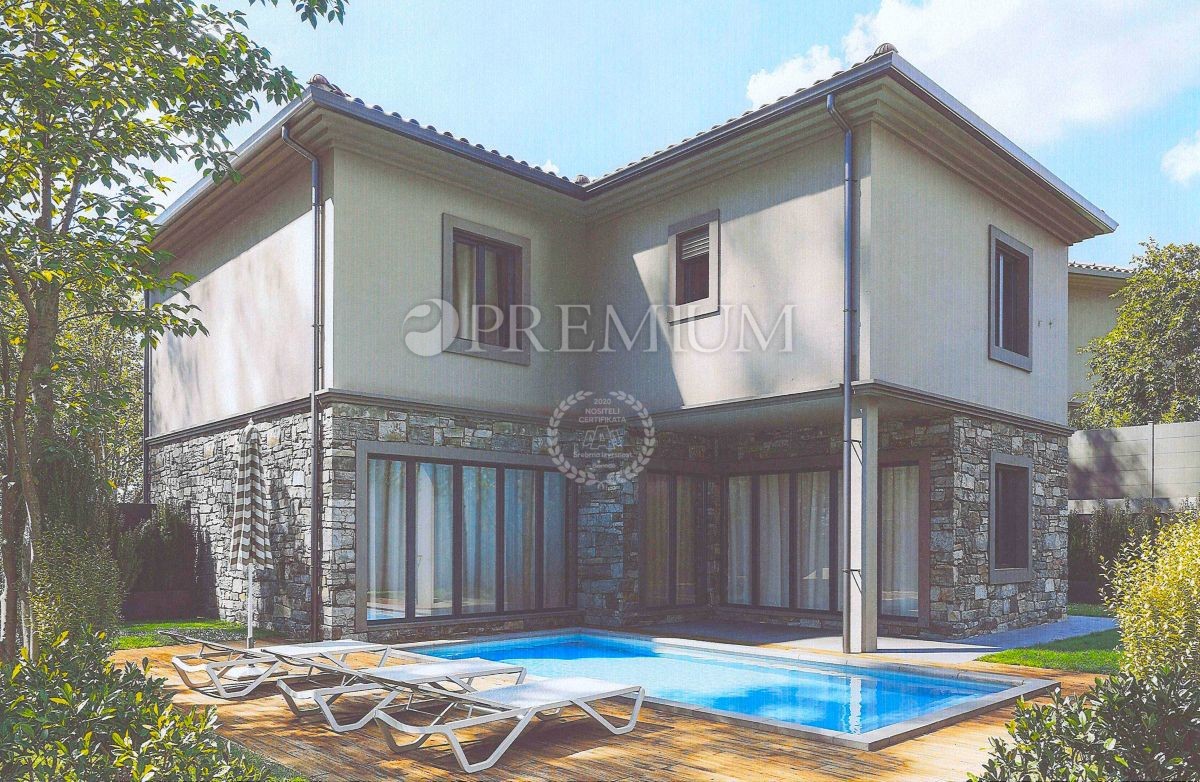 Malinska, zazidljivo zemljišče, projekt za dvojček hišo