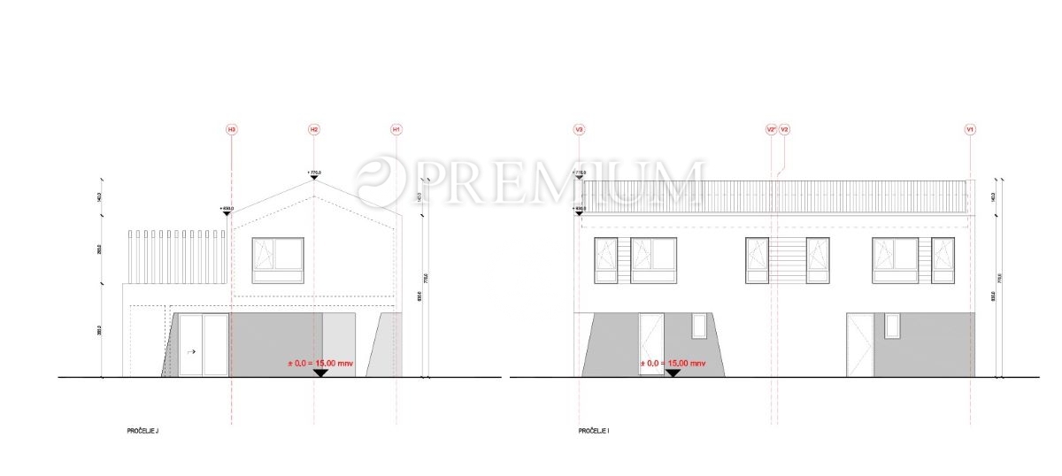 Malinska center, zemljišče za 3 hiše, 80 m od morja!