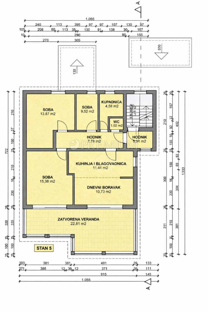 Punat, apartma z vrtom, 500 m od morja!