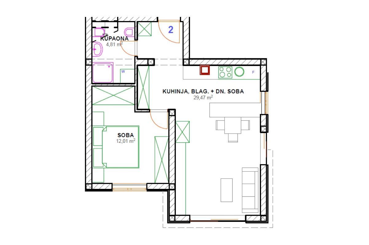 Apartma, prodaja, Njivice, Hrvatska, 46 m2, 300.000,00 EUR