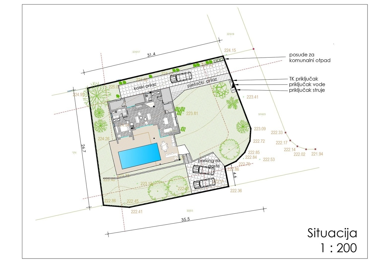 KAŠTELIR-ZAZIDLJIVO ZEMLJIŠČE POGLED MORJE Z IDEJNIM PROJEKTOM