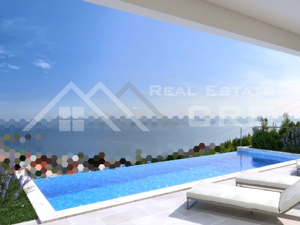 Nepremičnine Omiš - Moderna vila na mirni lokaciji s panoramskim pogledom na morje, okolica Omiša, naprodaj