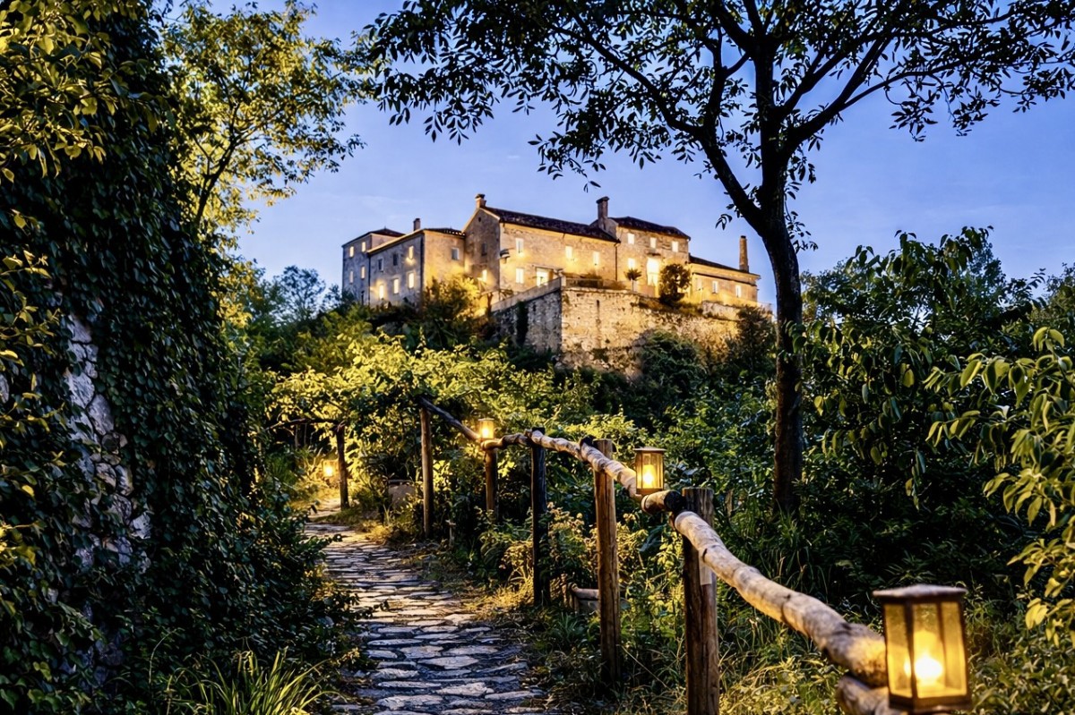 ZGODOVINSKI GRAD NA DOMINANTNI POLOŽAJI Z RAZGLEDOM NA MORJE BUJE, ISTRA, HRVAŠKA