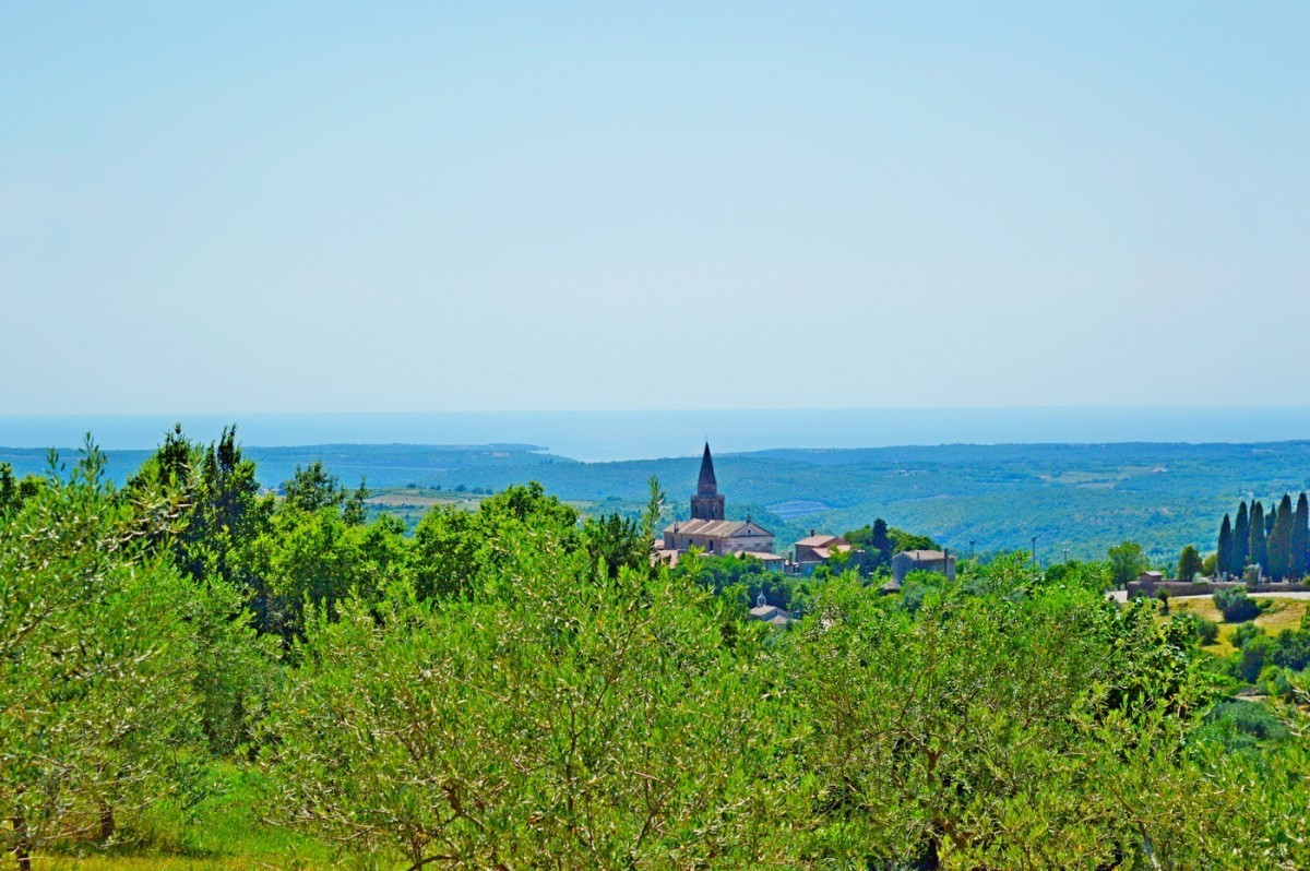 Gradbeno zemljišče s pogledom na morje v Grožnjanu, Istra