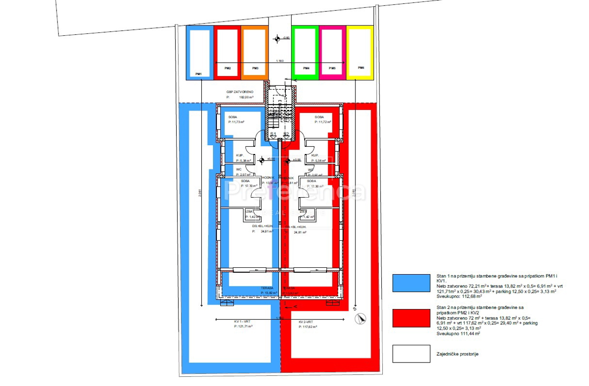 Povljana - dvosobno stanovanje v pritličju z vrtom