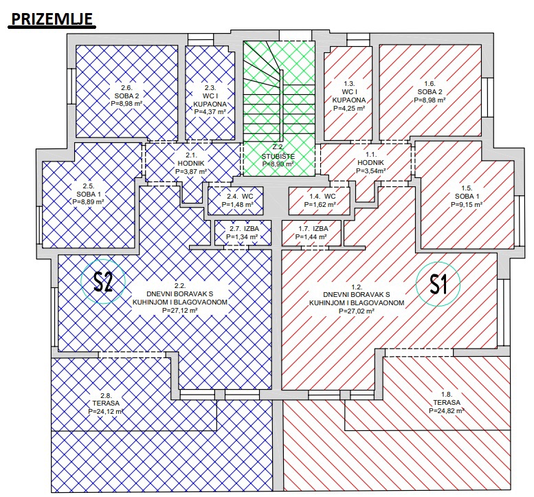 Novalja - dvosobno stanovanje - PRITLIČJE