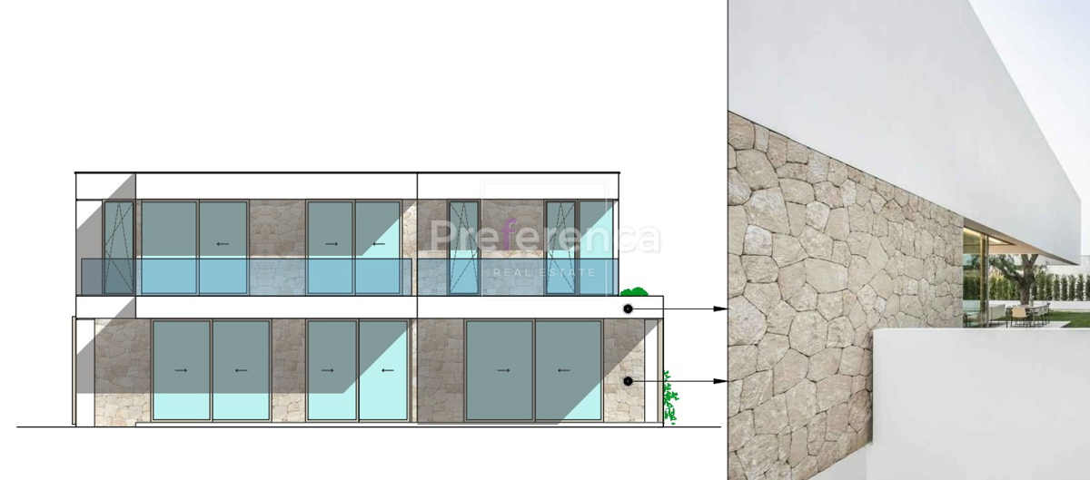 Novalja - gradbeno zemljišče z idejno zasnovo