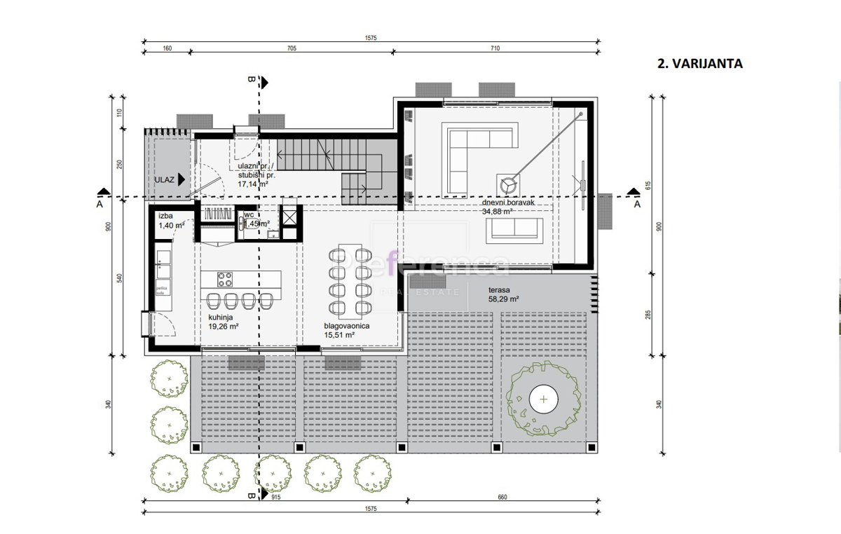 Novalja - gradbeno zemljišče z idejno zasnovo