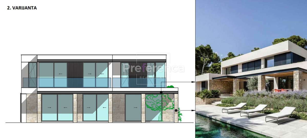 Novalja - gradbeno zemljišče z idejno zasnovo