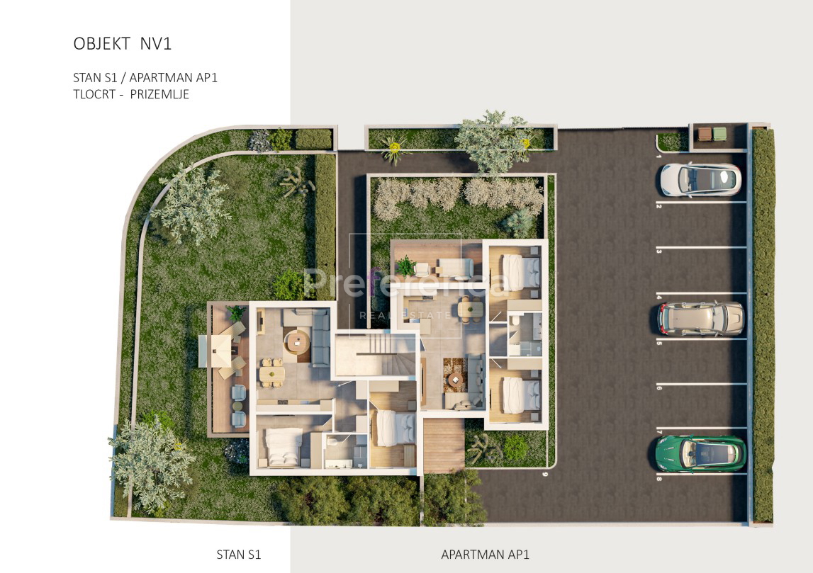 Novalja - dvosobno stanovanje z vrtom - NOVI VRHUNSKI PROJEKT
