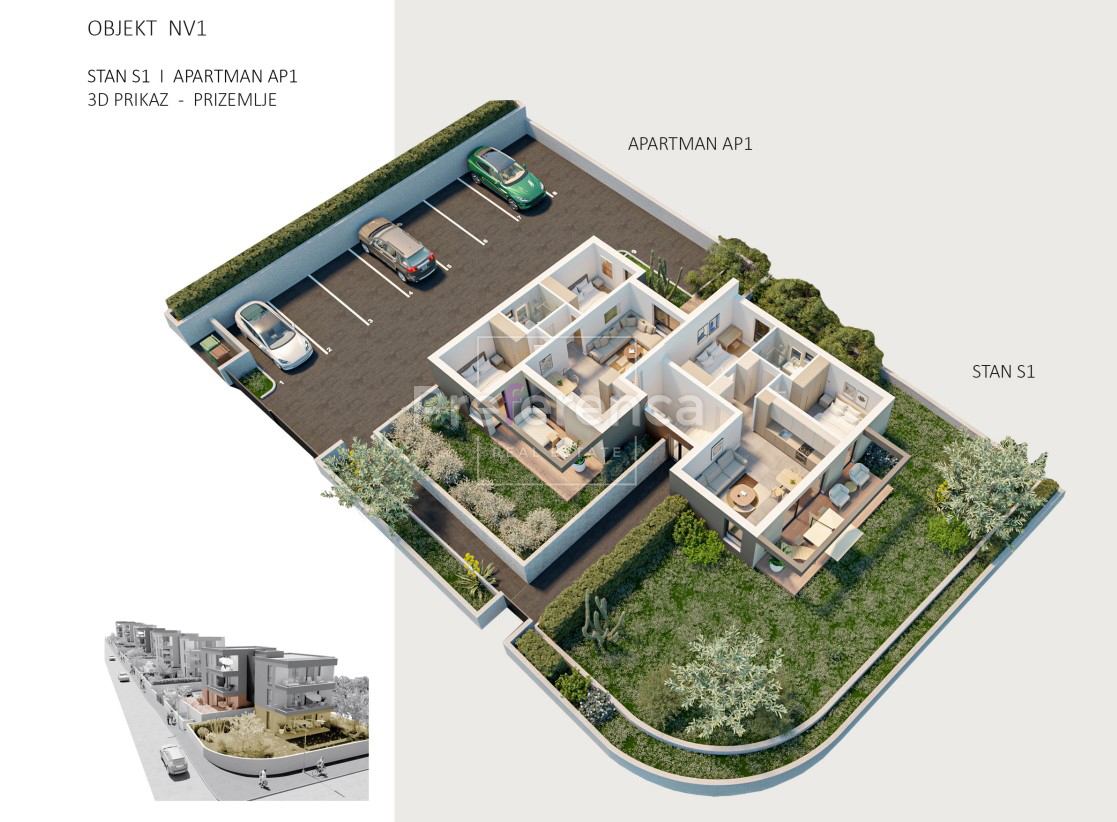 Novalja - dvosobno stanovanje z vrtom - NOVI VRHUNSKI PROJEKT