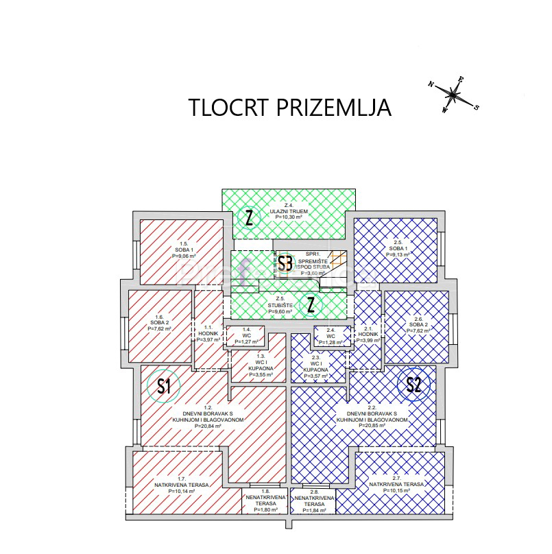 Novalja - dvosobno stanovanje v pritličju