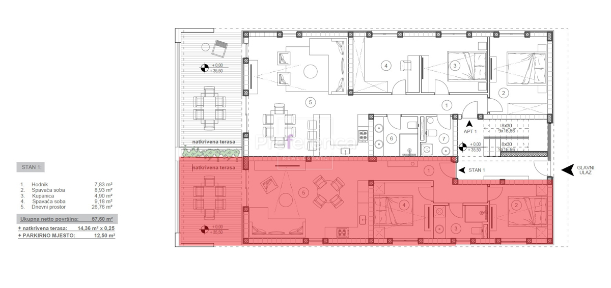 Novalja - dvosobno stanovanje s prostorno vrtom