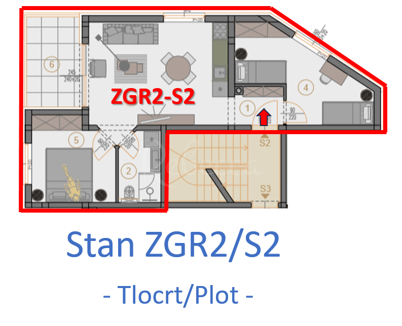 Stanovanje z vrtom, 69 m2, dve sobi, parkirišče, Veli Vrh, NOVO