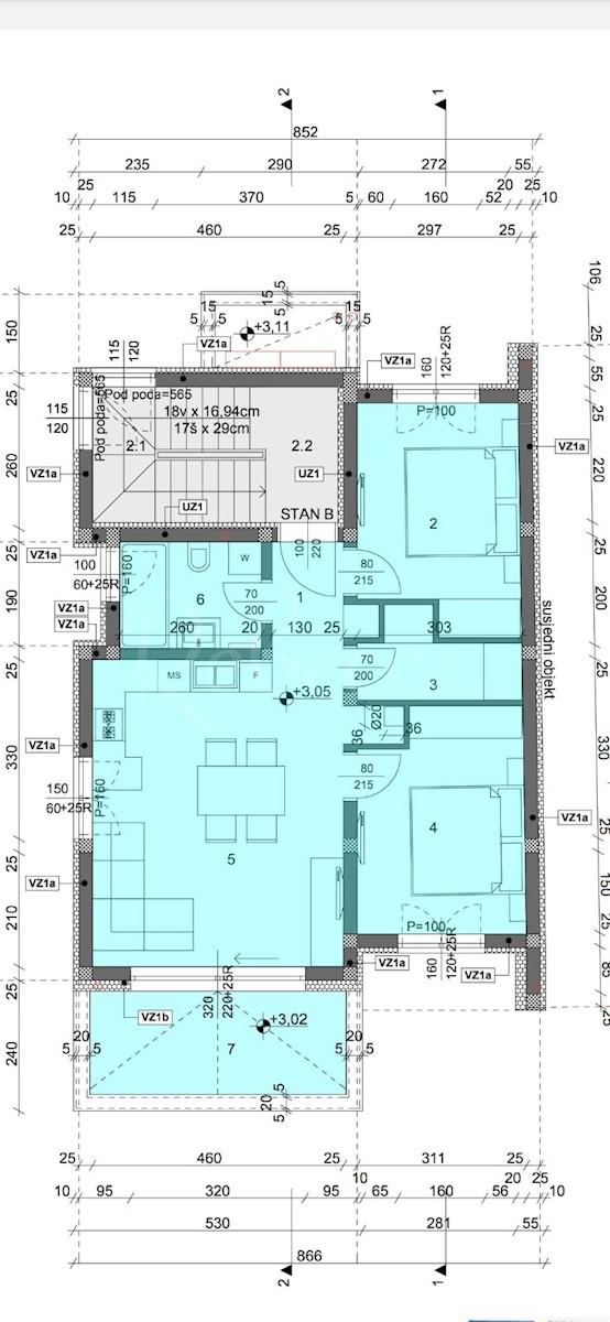 Stanovanje v 1. nadstropju, 72,20 m2, 2 ss, parkirišče, blizu morja, Valbandon, NOVO