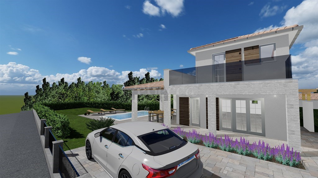 Vila z bazenom, 158 m2, 4 spalnice, blizu Juršića, NOVO