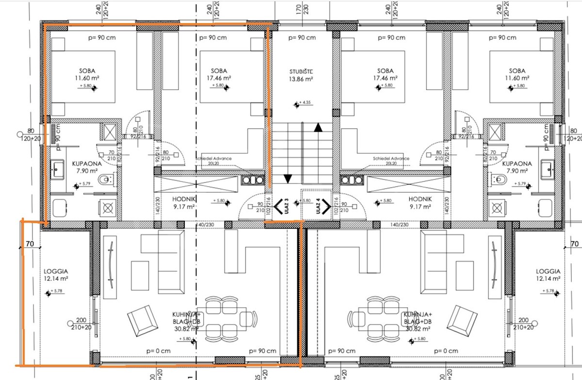 Stanovanje v 1. nadstropju, 120 m2, 2s, garaža, parkirišče, Štinjan, NOVO