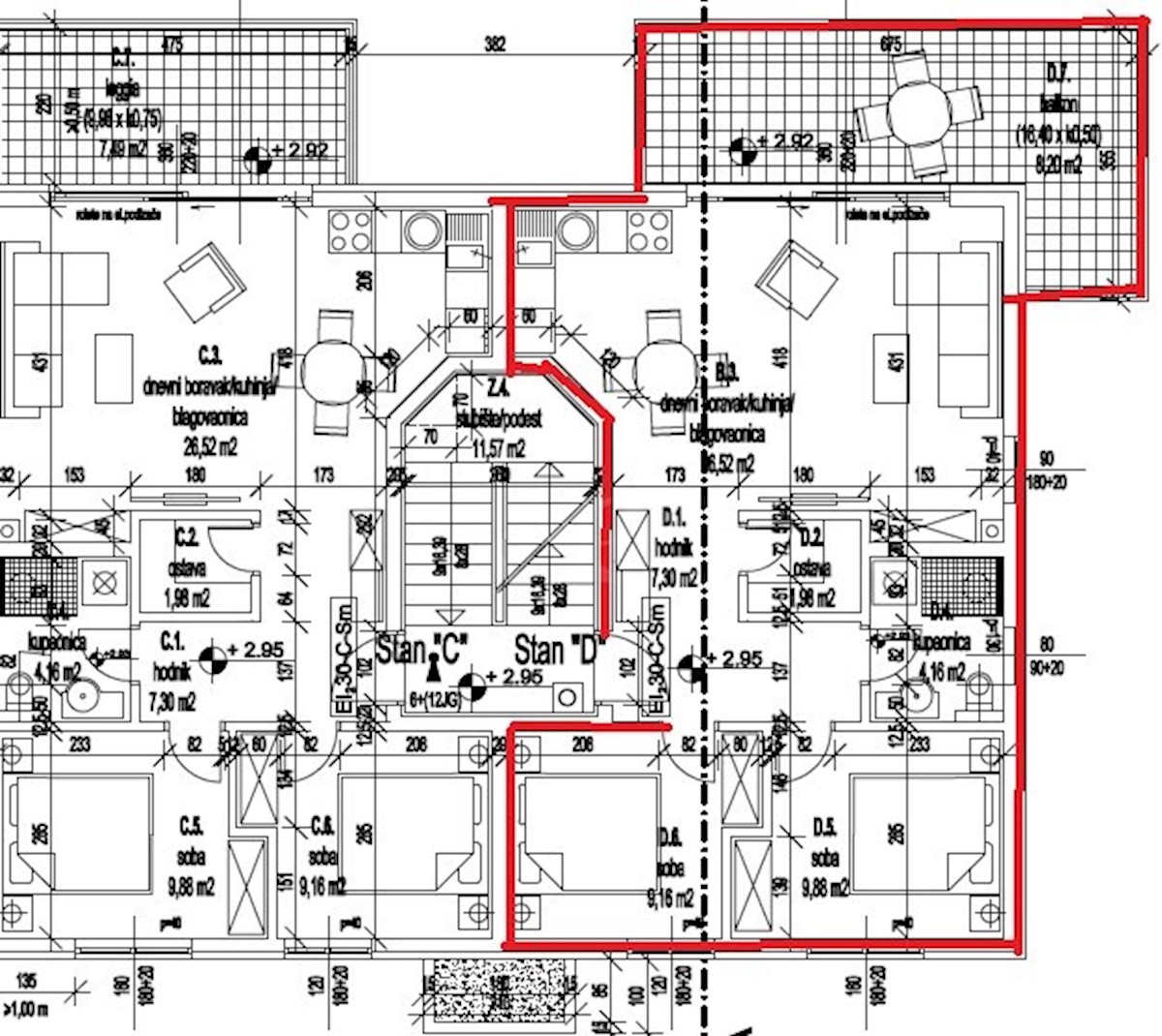 Stanovanje v 1. nadstropju, 67,20 m2, Valbandon, NOVO