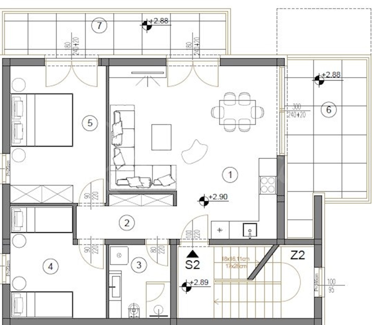 Prodaja apartmaja, 1. nadstropje, 77 m2, 2 ss, Medulin, NOVO