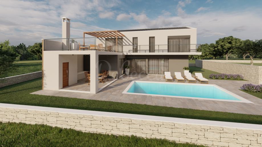 Zazidljivo zemljišče, projekt, 1300 m2, okolica Barbana