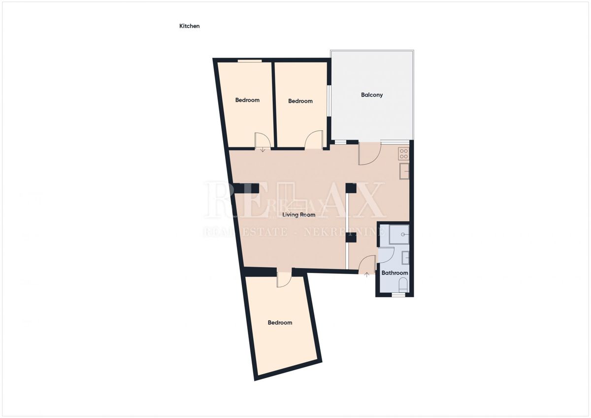 Jadranovo - trosobno stanovanje v mirni ulici