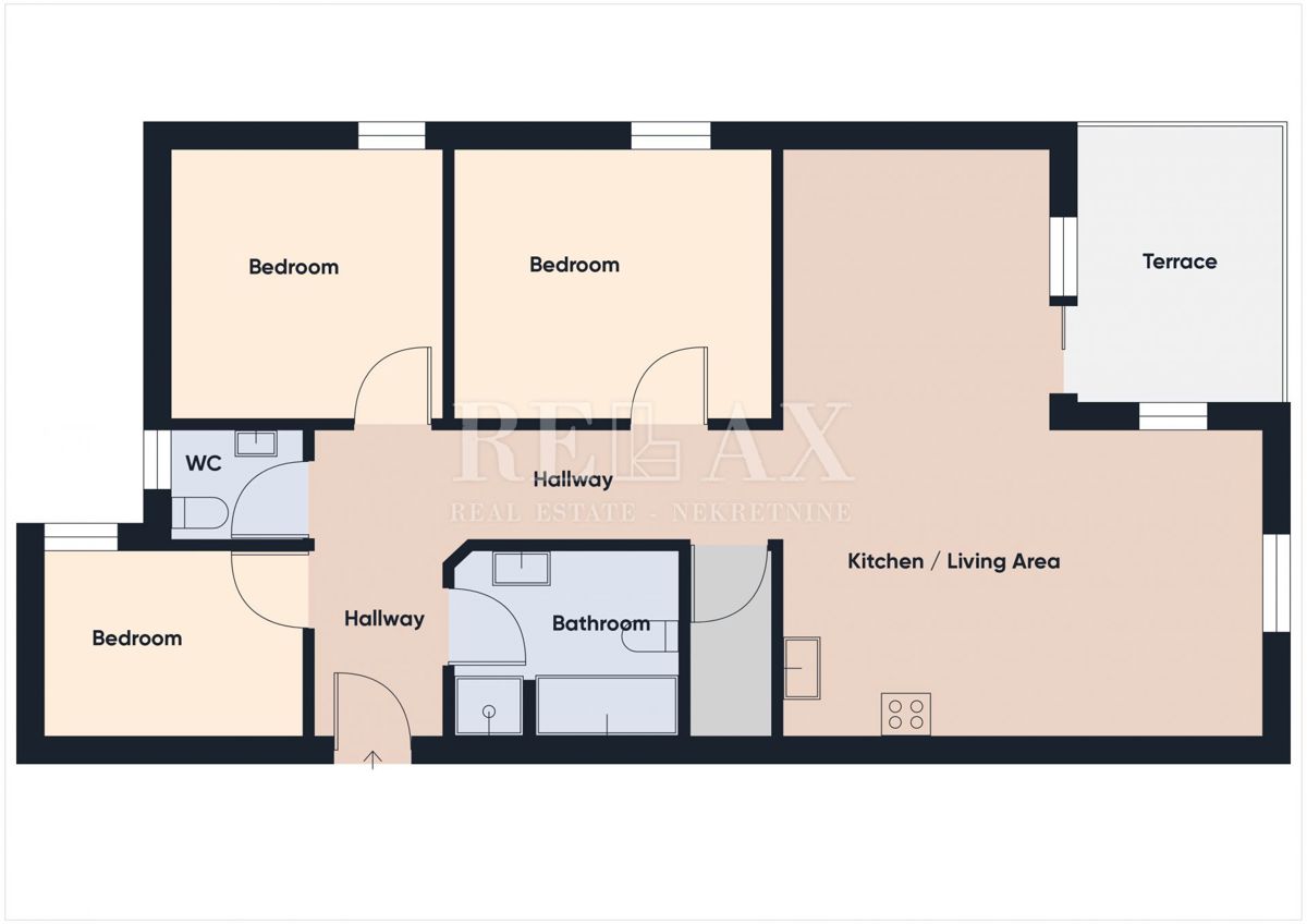 Klenovica - Stanovanje v prvi vrsti z vrtom 250m2