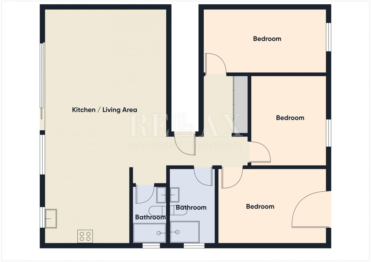 Dramalj - prostorno stanovanje s strešno teraso