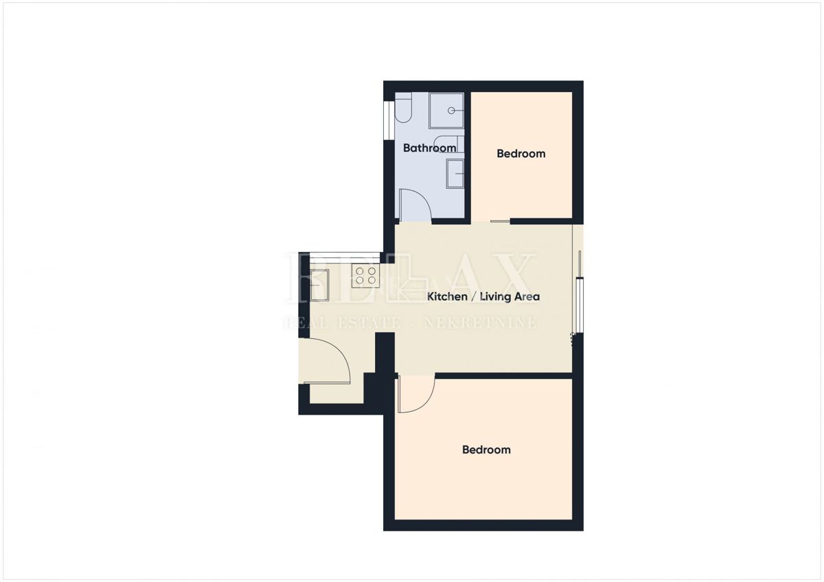 Crikvenica - apartma v 1. vrsti do morja, 2 spalnici