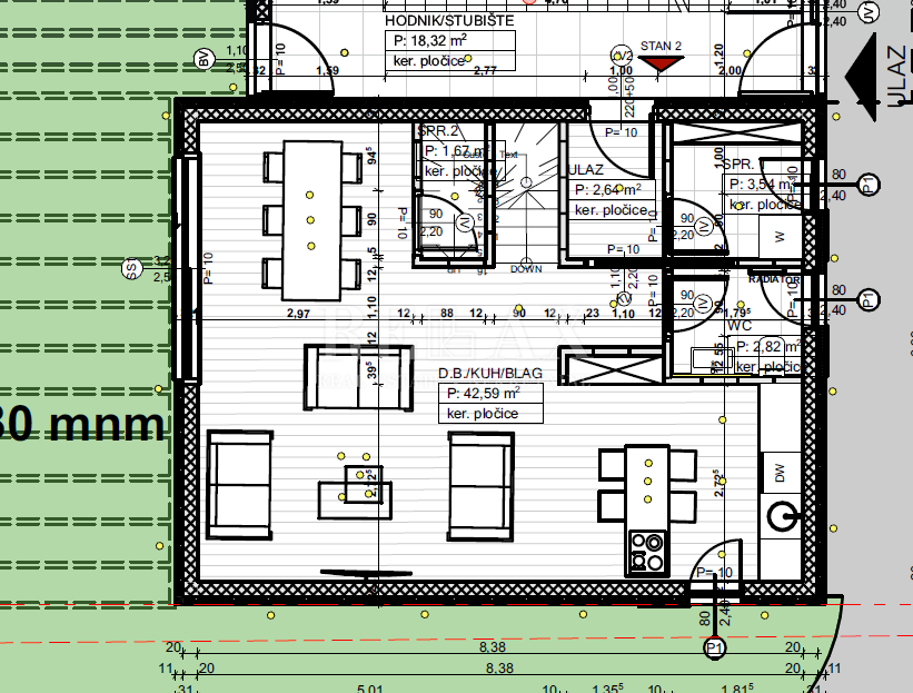 KRK - Dvoetažni apartma v novogradnji