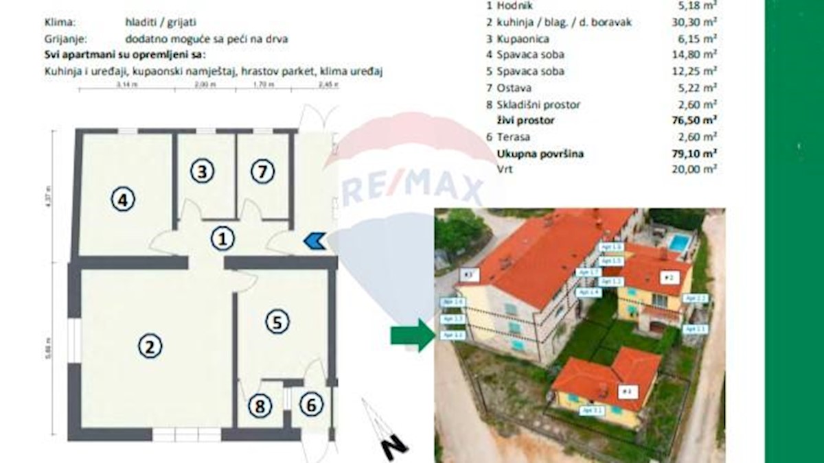 Stanovanje/Apartma Bibali, Buje, 79,10m2