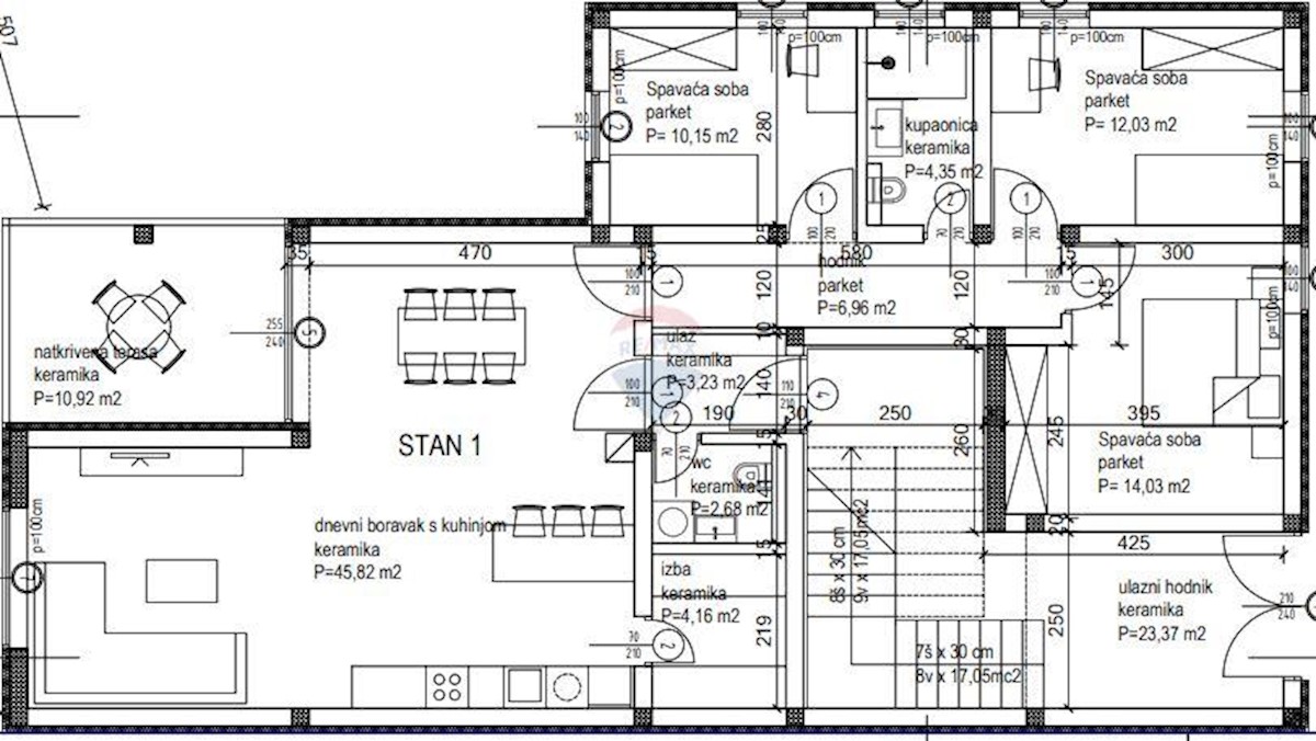 Stanovanje/Apartma Kanfanar, 114,33m2