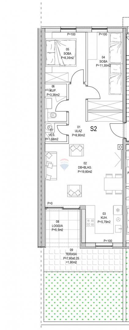 Stanovanje/Apartma Barban, 66,65m2