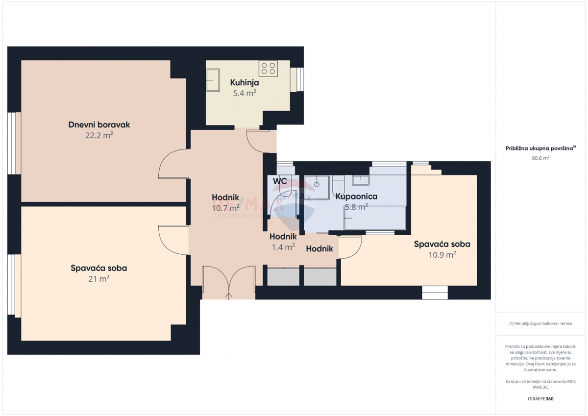 Stanovanje/Apartma Centar, Gornji Grad - Medveščak, 78m2