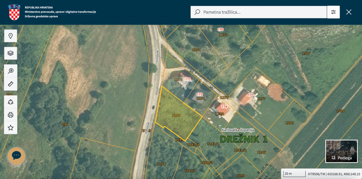 Stavbno zemljišče Irinovac, Rakovica, 1.405m2