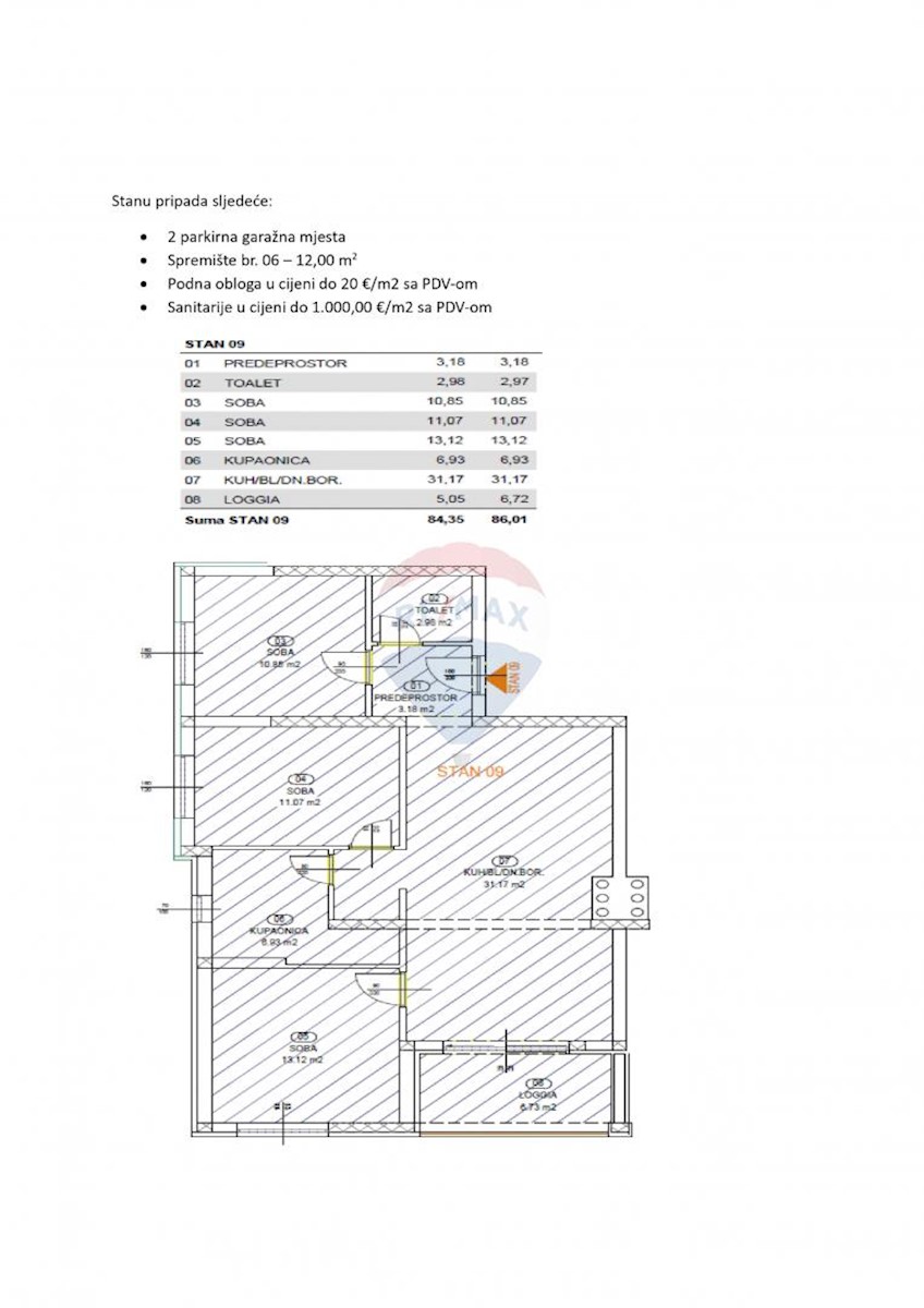 Stanovanje/Apartma Rešetari, Kastav, 86,01m2