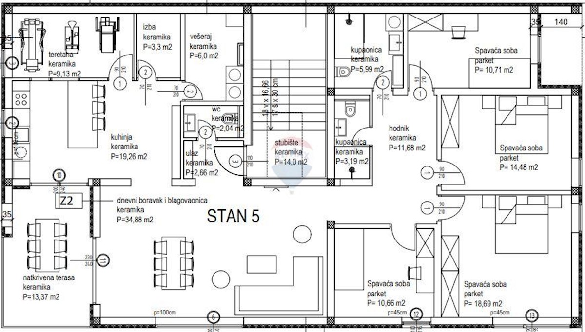 Stanovanje/Apartma Kanfanar, 166m2