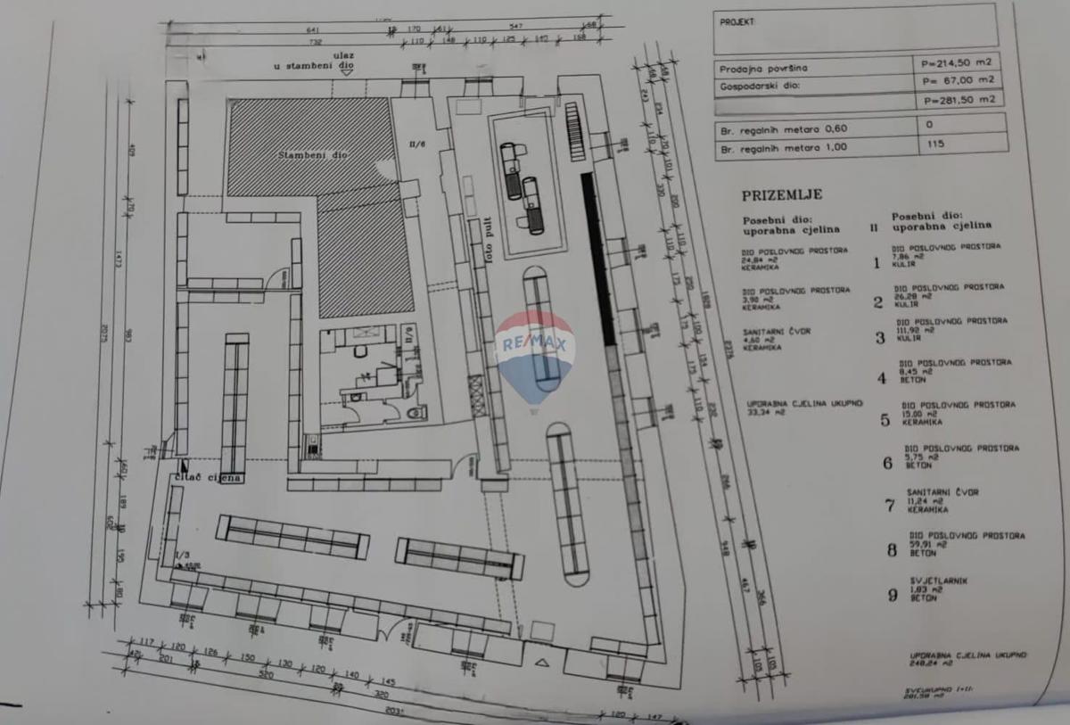 Poslovni prostori Senj, 282m2