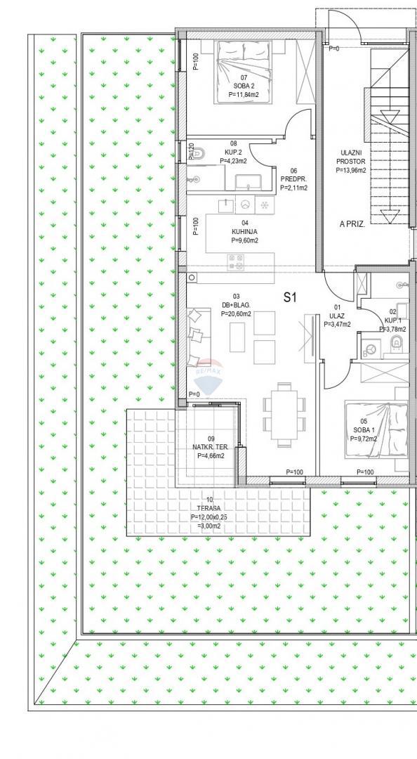Stanovanje/Apartma Barban, 73,01m2